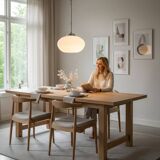 Art Deco oval white glass hanging lamp