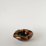 Ceramic mortar catchall, brown, 1970