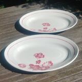 Two large Saint Amand edmont half-porcelain serving dishes