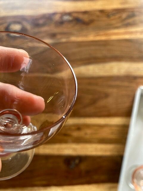 Lot of 6 small pink glasses