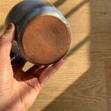 Blue ceramic pitcher