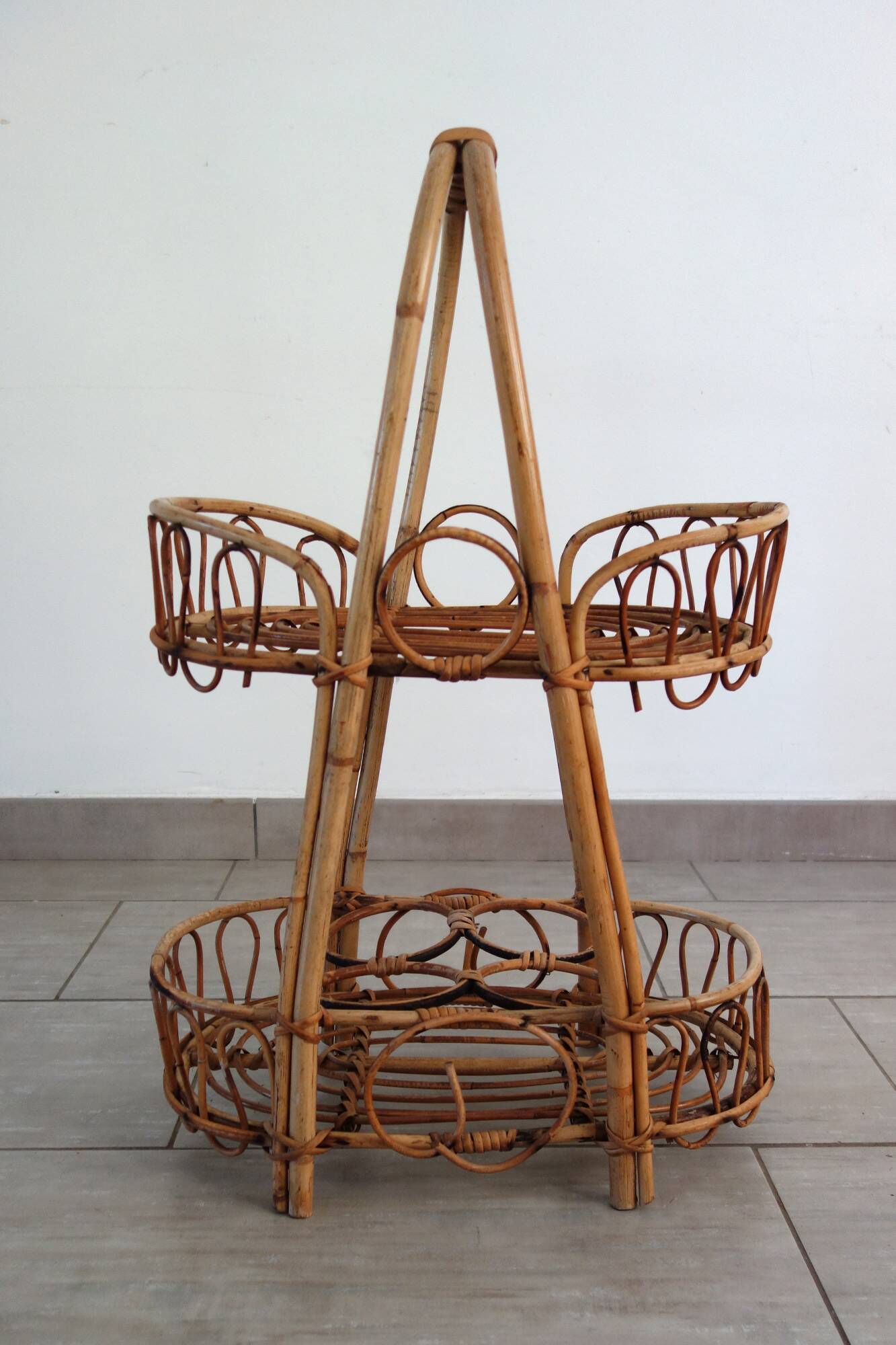 1960s rattan bar cabinet
