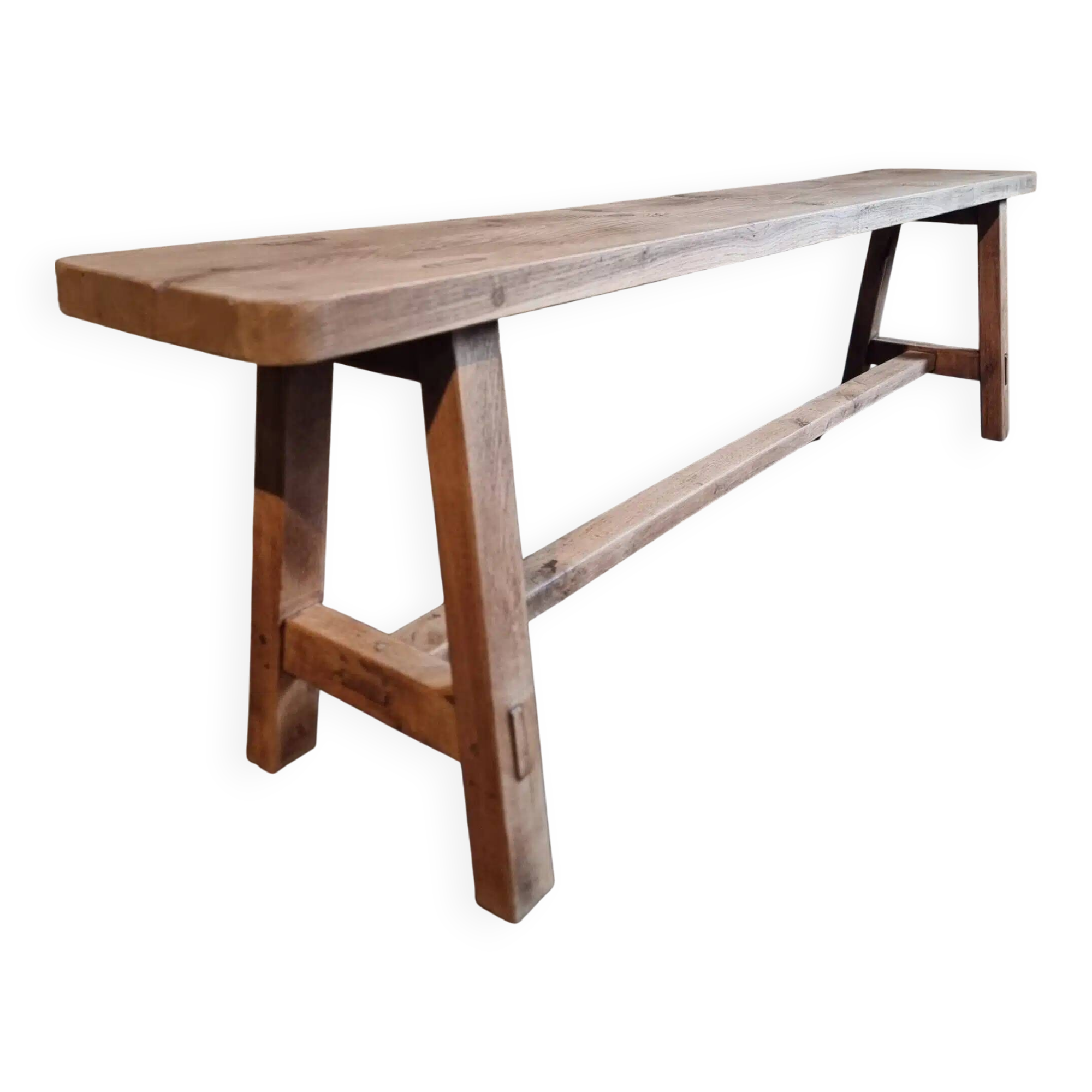 Vintage oak bench, French, 1960s