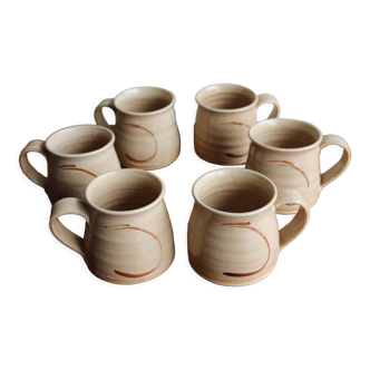 6 handmade ceramic cups