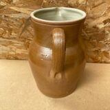 Ancien pichet 5 litres grès marron beige intérieur blanc vintage