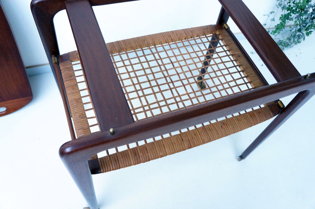 Vintage teak serving trolley Johannes Andersen 1960