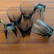 verres digestif fumé années 70 base carrée