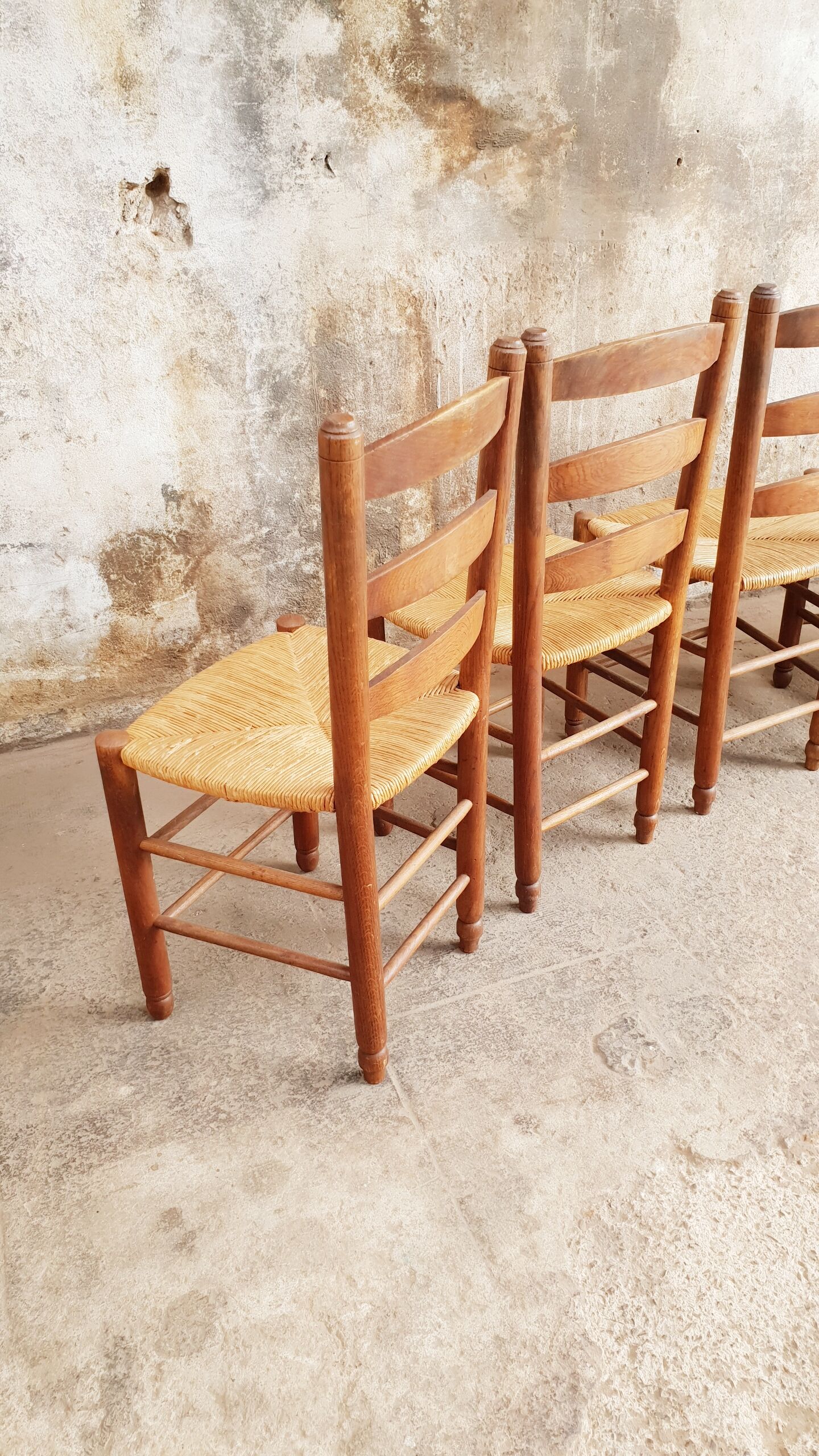 Antique chairs brutalist style