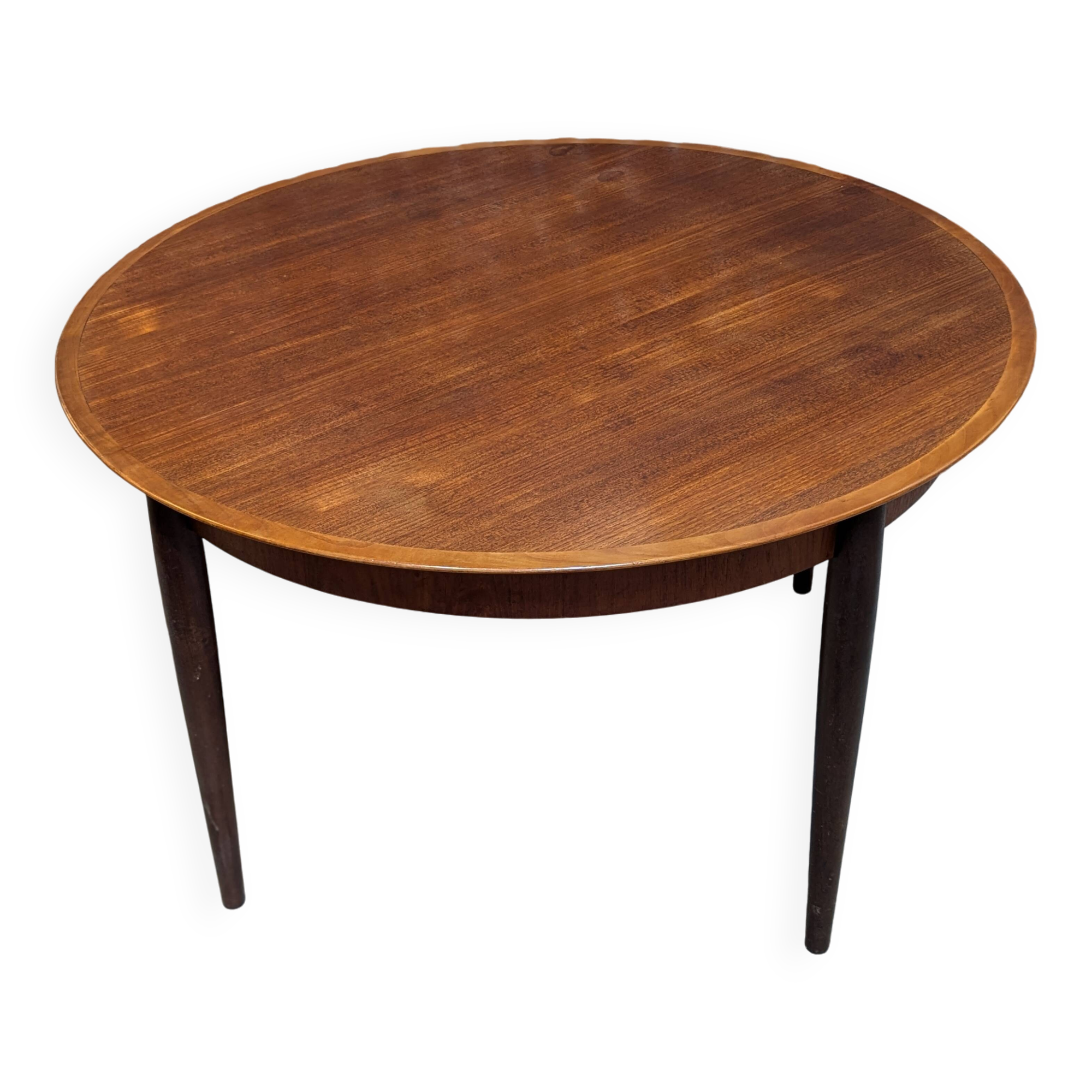 Round teak table from the 60s