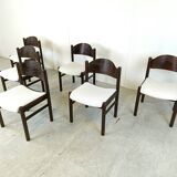 Vintage brutalist dining chairs, set of 6 - 1960s