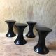 4 Original Black Tam Tam Stools by Henry Massonet