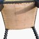 Pair of vintage twisted black wood chairs – Light green fabric seats