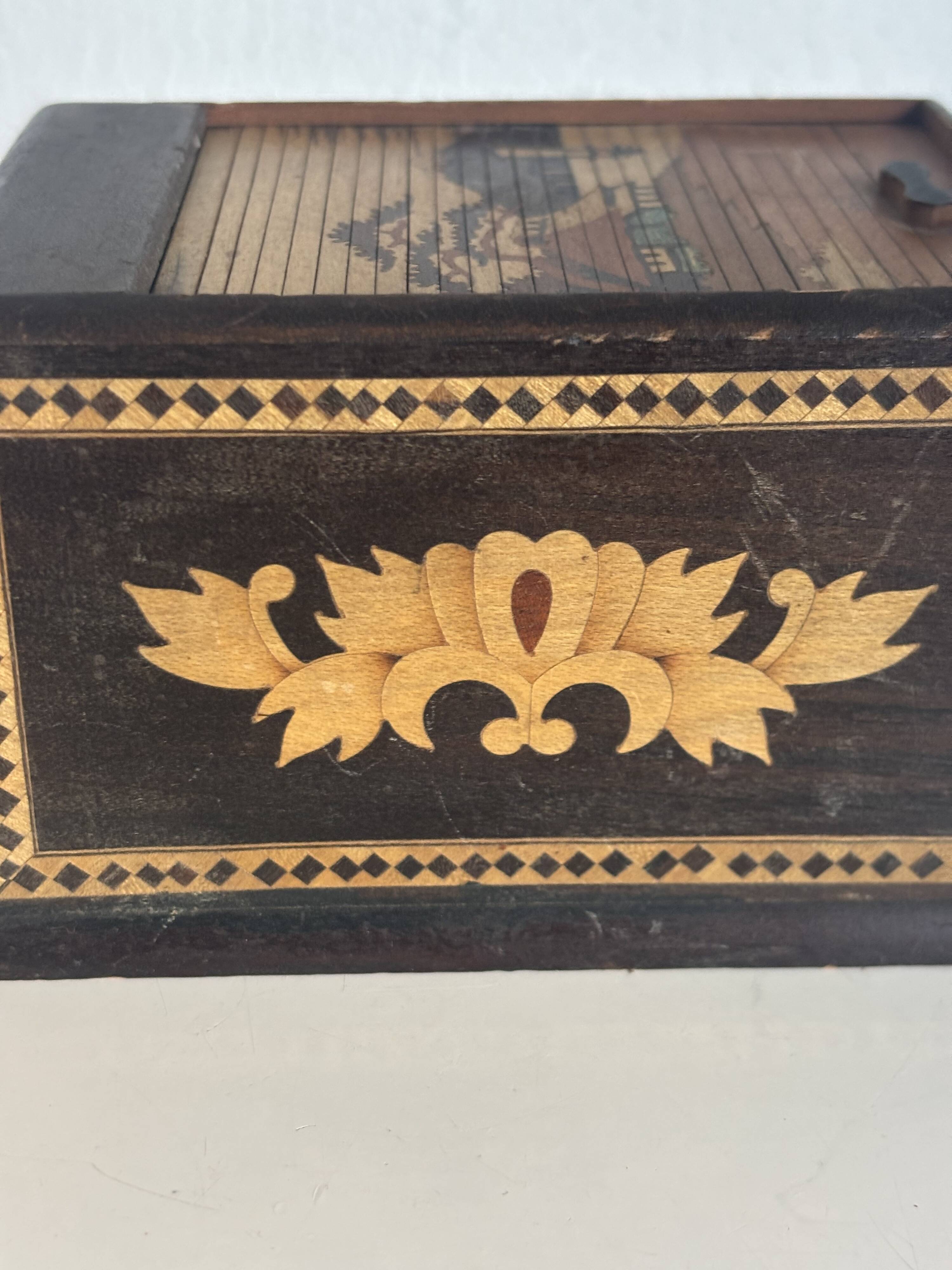 Vintage 1960 cigarette holder wooden dispenser Japan groom - 12 x 9 cm