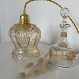 Pendant lamp with amber vintage globe