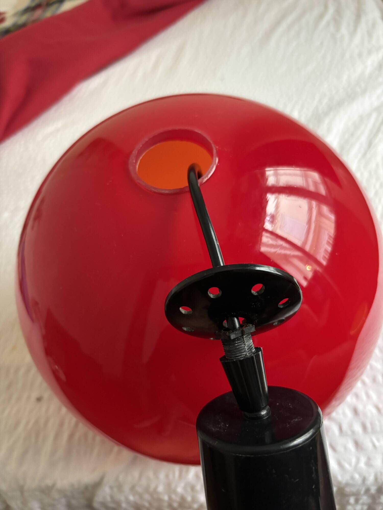 Red opaline glass pendant (circa 60/70)