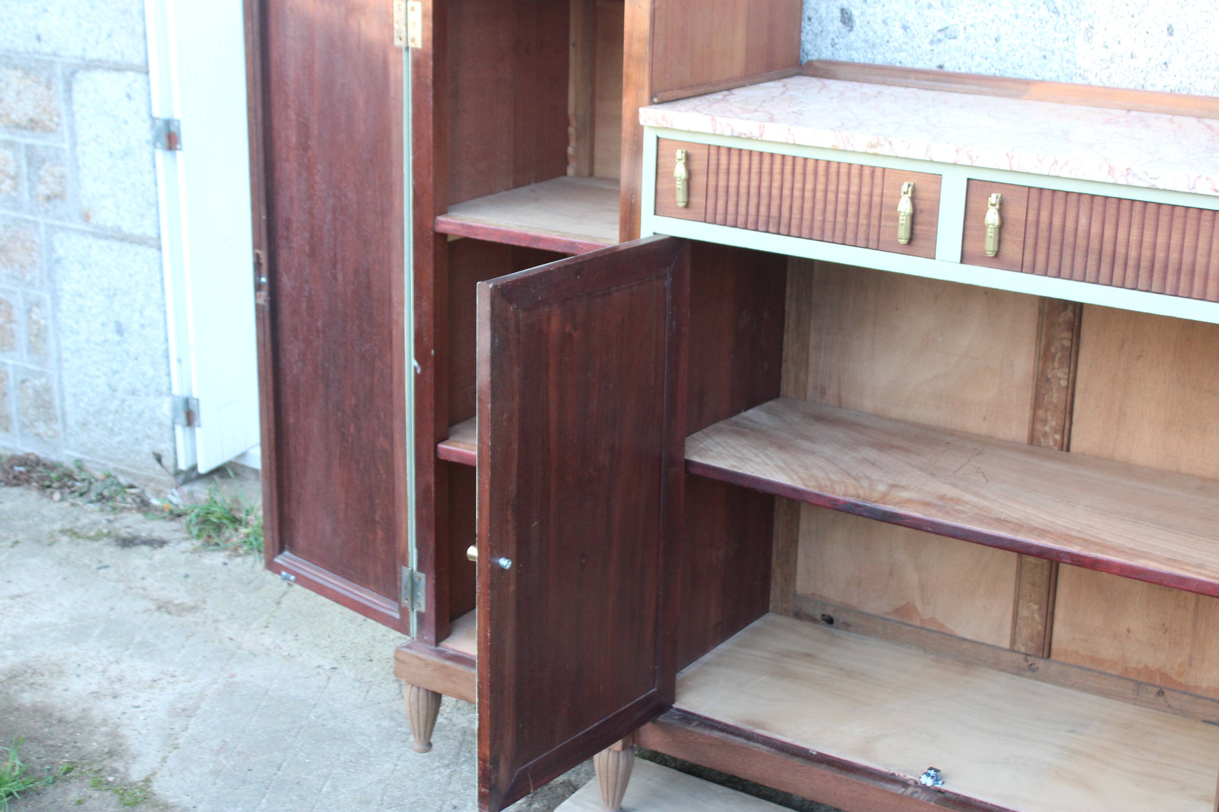 Renovated antique Art Deco sideboard – Lizard Green (Pure & Paint)