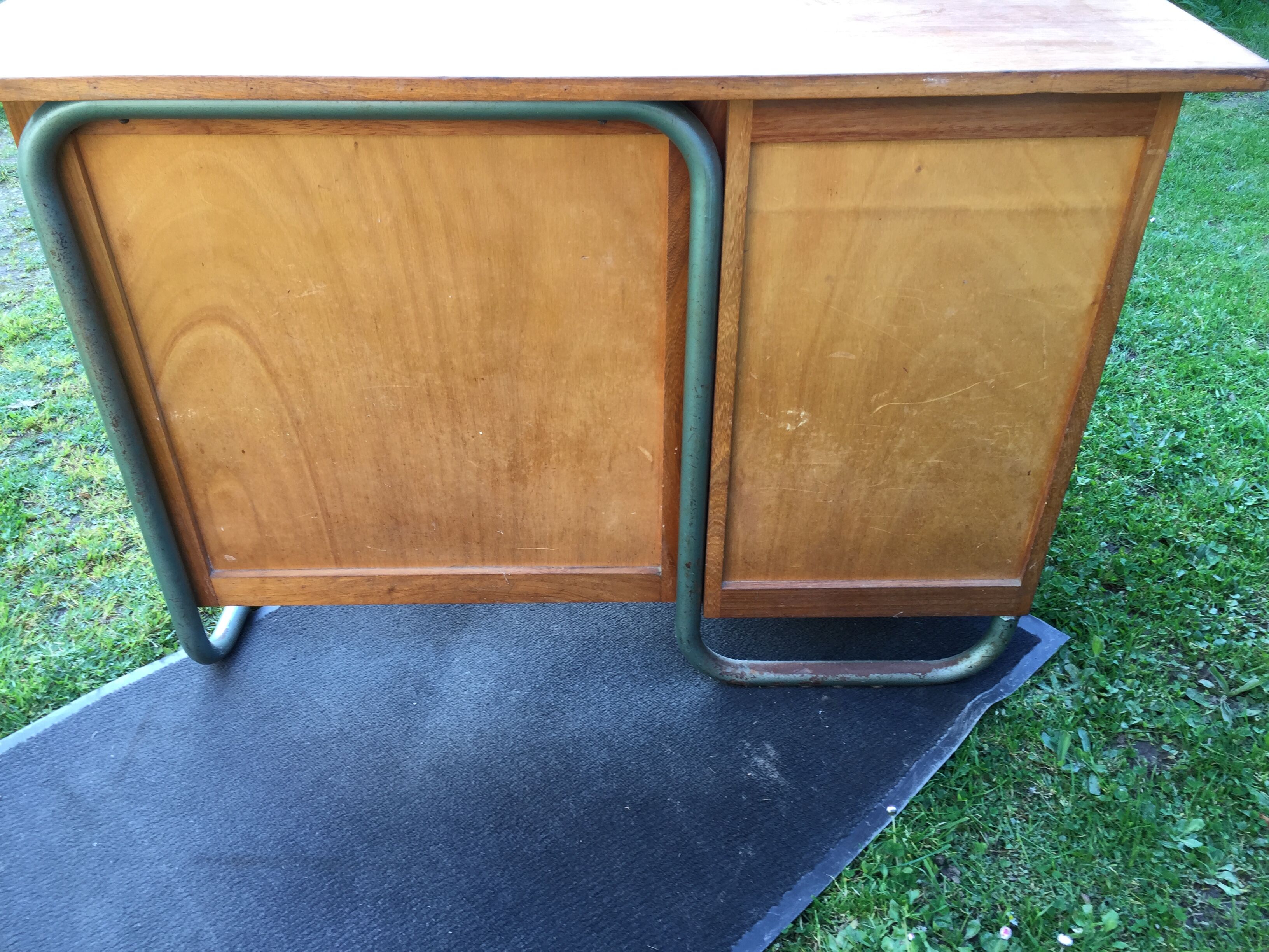 Vintage modernist schoolmaster desk