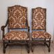 2 Louis XIII armchairs and 4 chairs