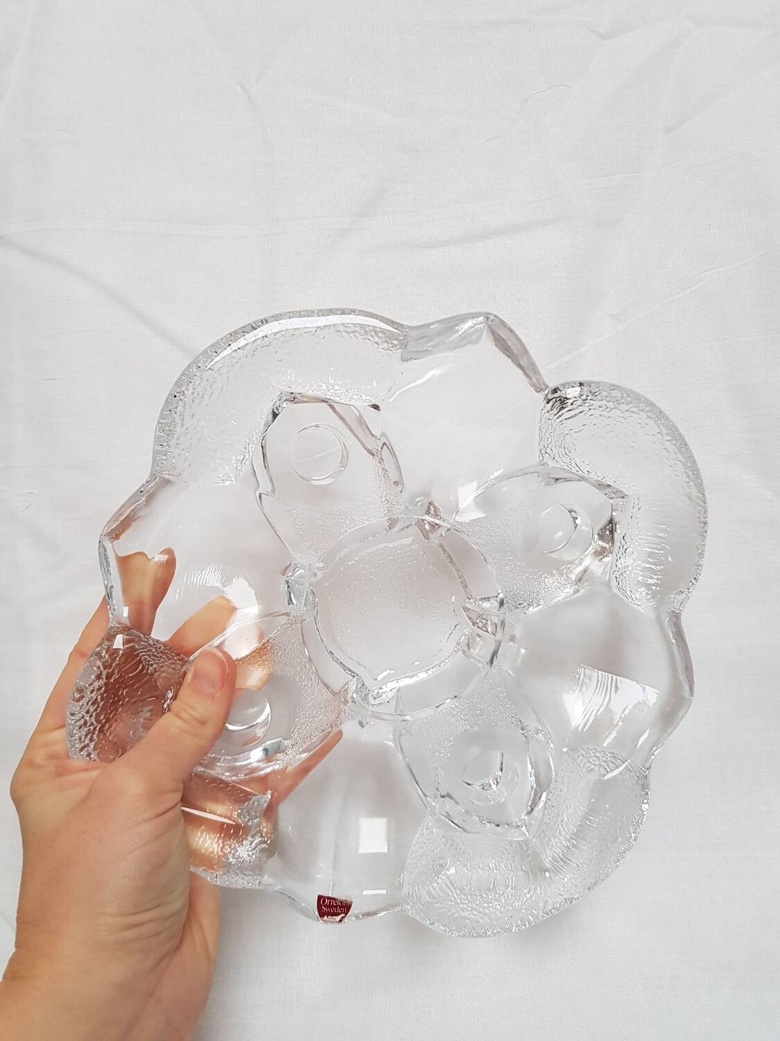 Bougeoir en cristal Orrefors Suède pour 4 bougies