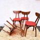 4 chairs Bistro/banana style Luterma sitting vintage Red