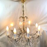 Chandelier with 8 lights in bronze and crystal