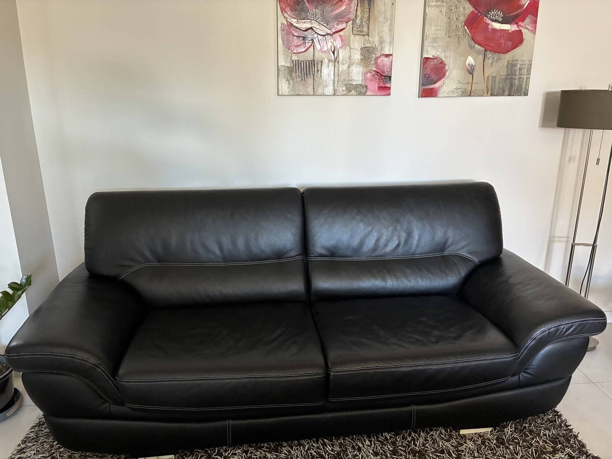 3-seater leather sofa