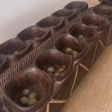 Large wooden Awale Baoule game (Burkina Faso)