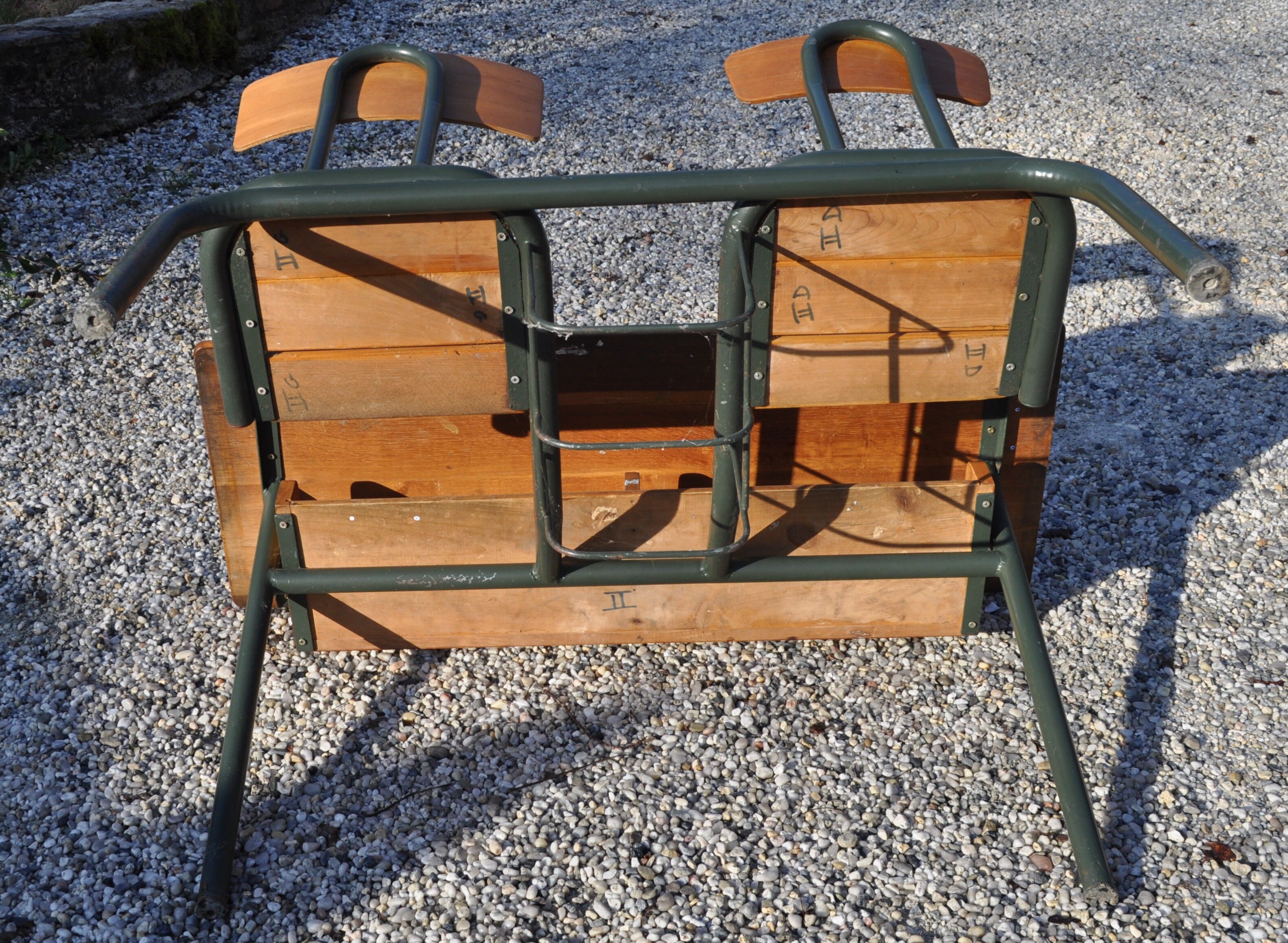 Double school desk, 50s/60s