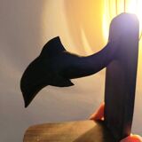 Wooden bookends in the shape of dolphins, vintage 1970.
