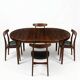 Dining table and 4 chairs in rosewood from the 60s/70s.