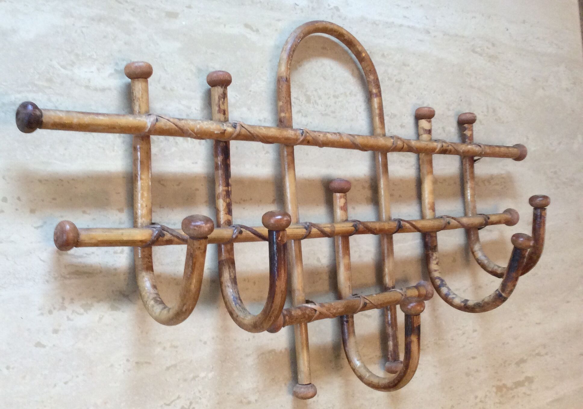 Vintage bamboo coat holder from the 50s-60s