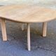 Scandinavian round extendable dining table stripped in oak 1980
