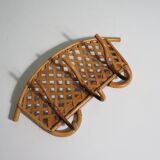 Porte-manteau mural vintage en bambou , Italie 1960-1970