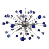 Chandelier murano glass sputnik blue italian handmade