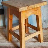 Vintage solid pine workshop stool
