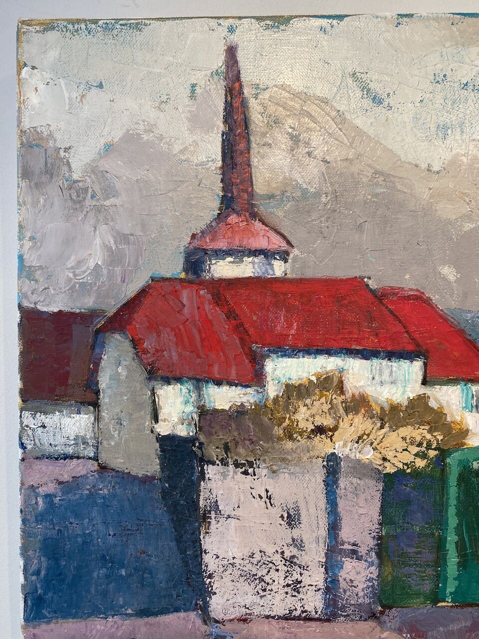 Old painting, urban landscape, 70s