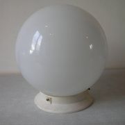 Old ceiling light fixture globe ball sphere in opaline glass retro decor