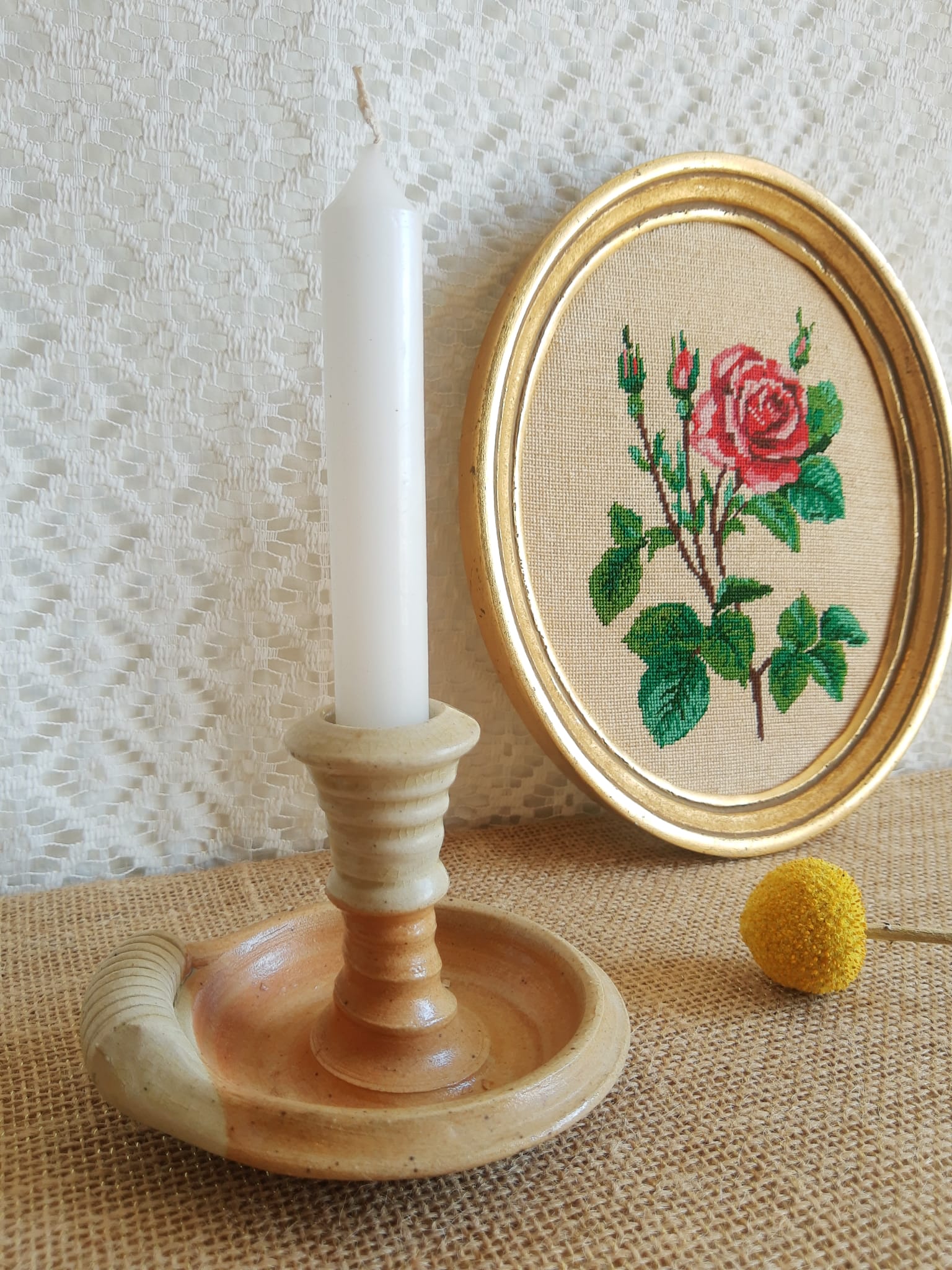 Hand candle holder rat of sandstone cellar