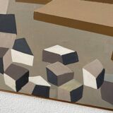 Abstract construction site work canvas