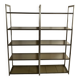 Pair of Artelano bookshelves in anodised metal and smoked glass, 1970s.