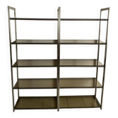 Paire de bibliothèques Artelano en métal anodisé et verre fumé, années 1970