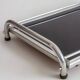 Aluminum and glass tray, Italy, 1950s/1960s