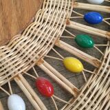 Mirror in basketry and vintage pearl