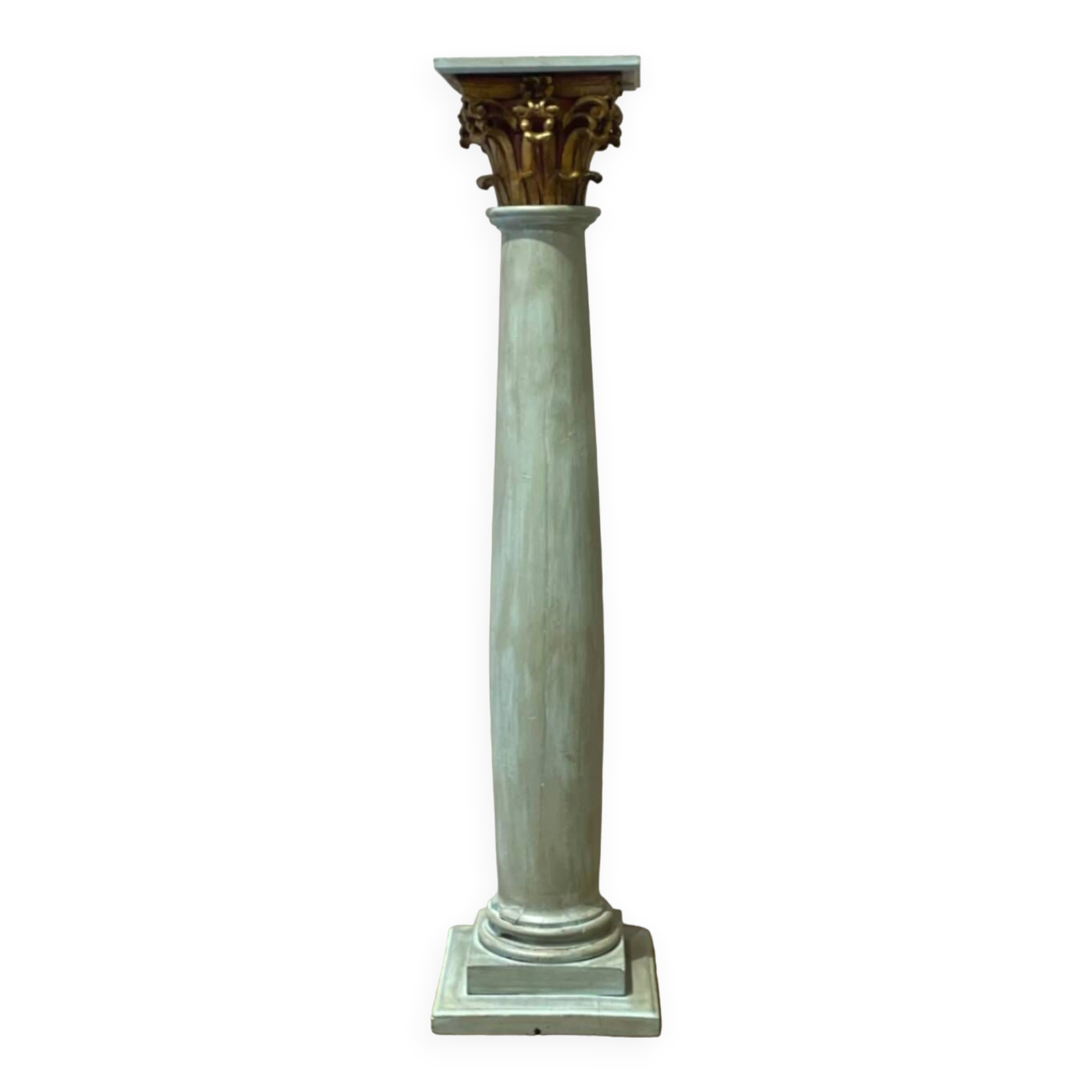 Superb patinated wooden column with Corinthian capital. late 18th century early 19th century