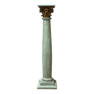 Superb patinated wooden column with Corinthian capital. late 18th century early 19th century