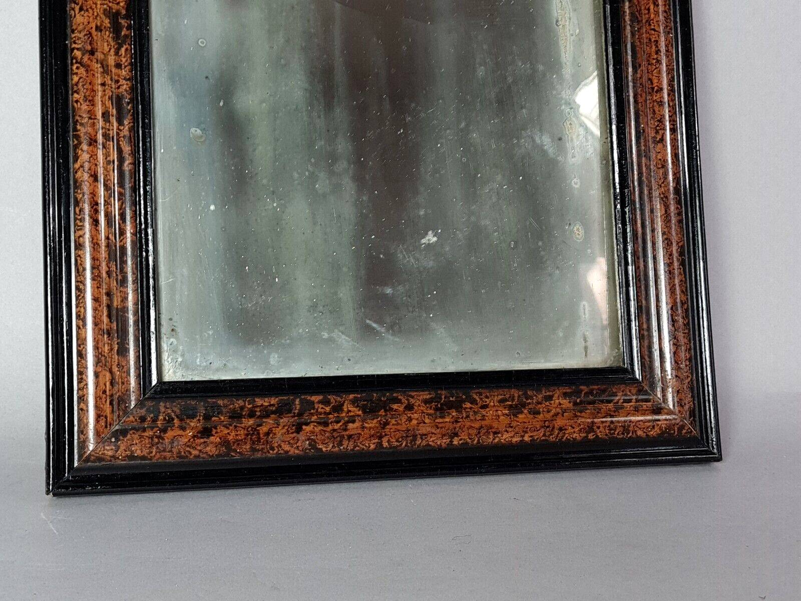 Mirror & its frame Napoleon III all original black & imitation SB magnifying glass