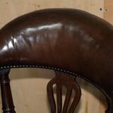 Victorian antique leather captain's chair