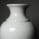 Large baluster vase in cracked white faience, Chinese style, 20th century.