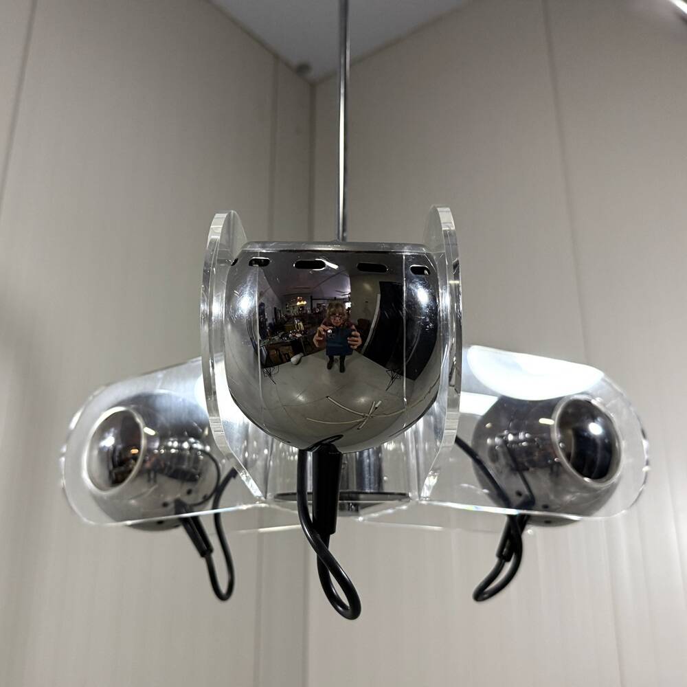 Gino Sarfatti style plexiglass hanging lamp 1970’s