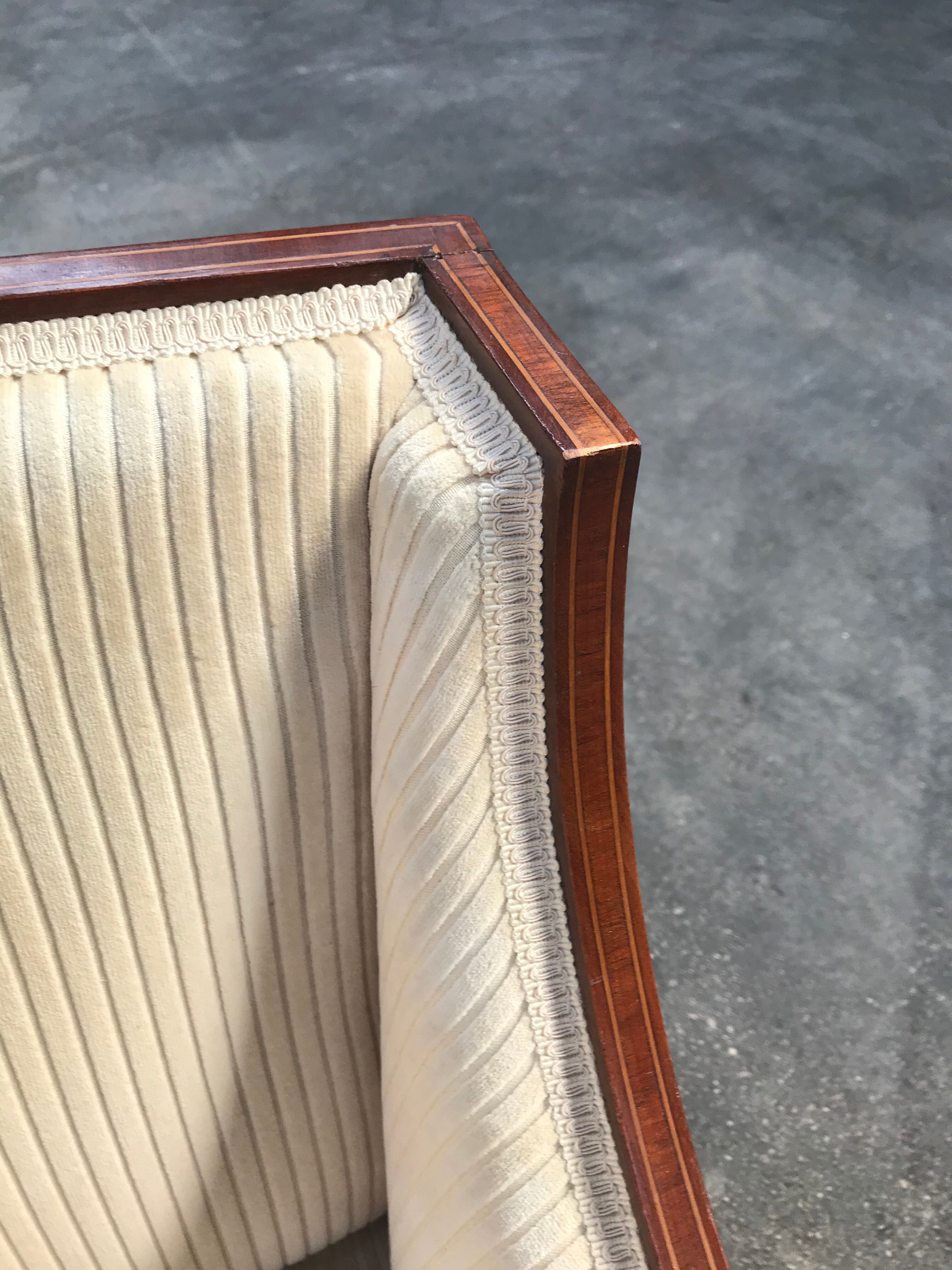 Art deco bench in mahogany